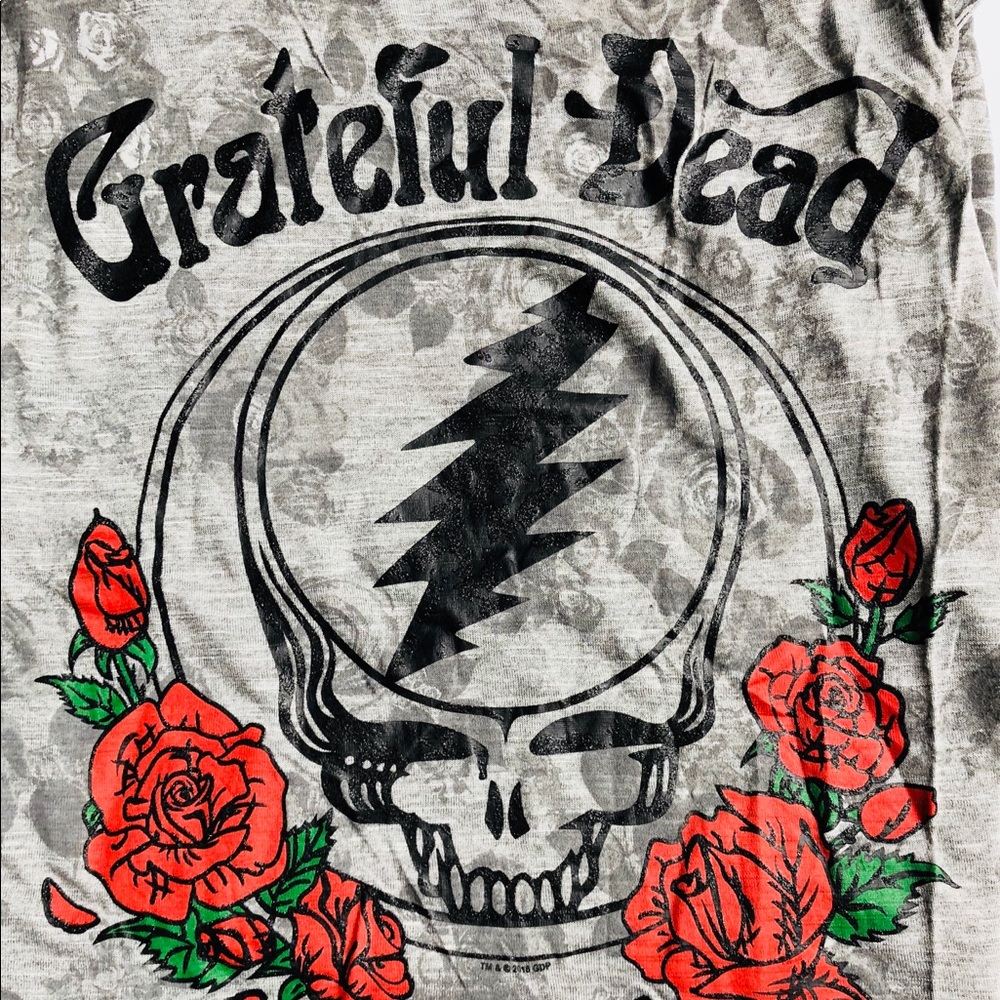 Grateful Dead T shirt band skull rose